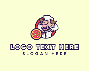 Cow Pizza Chef Logo