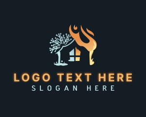 Element - Heating Cooling House logo design