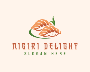 Nigiri - Salmon Rice Sushi logo design