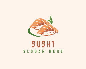 Salmon Rice Sushi logo design