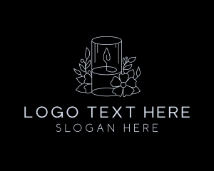 Handmade - Floral Scented Candle Spa logo design