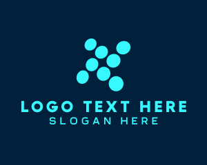 Aw - Modern Technological Dots logo design