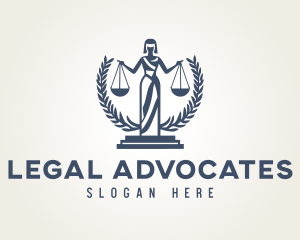 Abstract Legal Justice Statue logo design