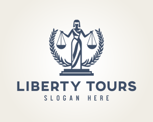 Abstract Legal Justice Statue logo design