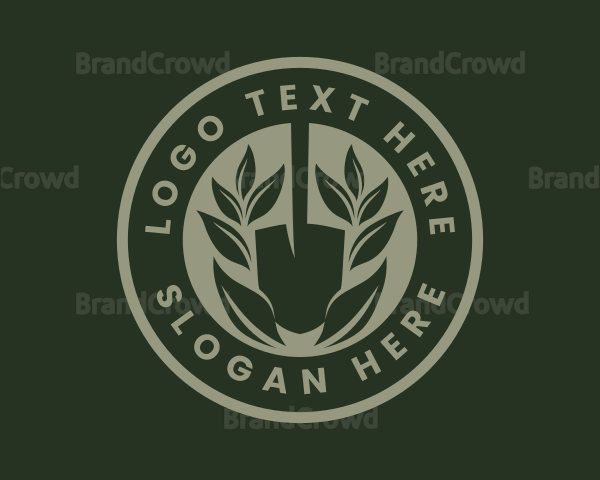 Garden Plant Shovel Logo