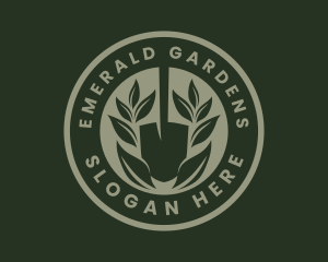 Garden Plant Shovel logo design