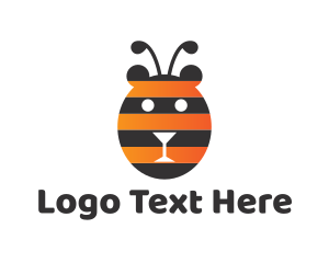 Insect - Bear Bee Stripes logo design