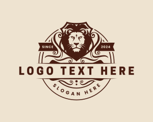 Lion - Shield Lion Crest logo design