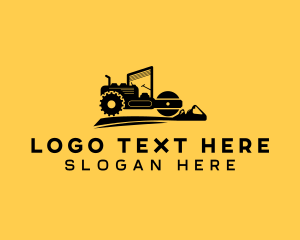 Road Roller - Construction Road Roller Heavy Equipment logo design