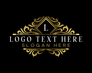 High End - Luxury Floral Crest logo design
