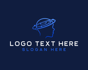 Science - Human Brain Orbit logo design