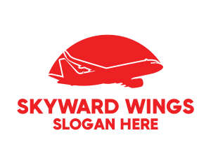 Aeroplane - Red Airplane Flying logo design