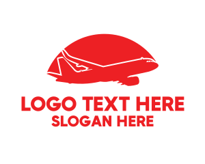 Travel Blogger - Red Airplane Flying logo design