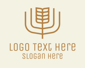 Brown - Brown Minimalist Wheat logo design
