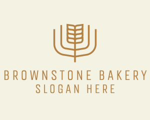 Brown Minimalist Wheat logo design