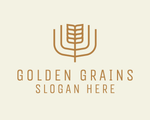 Grains - Brown Minimalist Wheat logo design