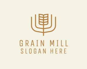 Mill - Brown Minimalist Wheat logo design