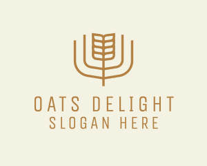 Oats - Brown Minimalist Wheat logo design