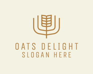 Brown Minimalist Wheat logo design