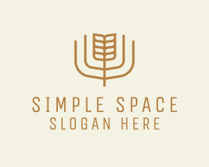 Minimalism - Brown Minimalist Wheat logo design