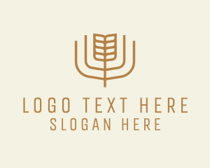 Brown - Brown Minimalist Wheat logo design