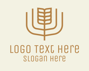 Sleek - Brown Minimalist Wheat logo design