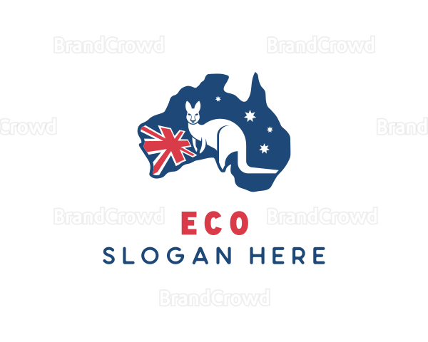 Wild Kangaroo Animal Logo