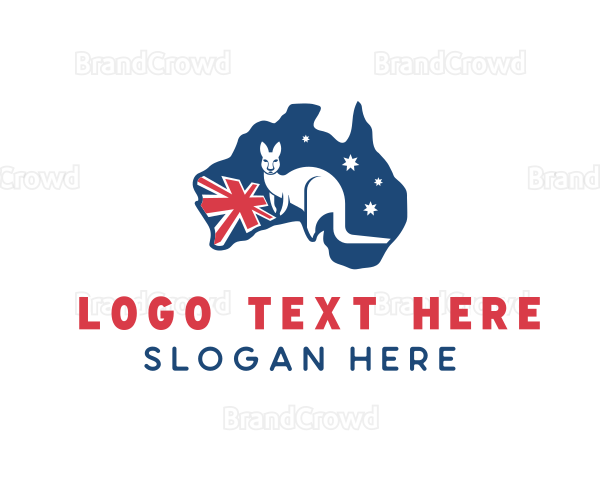 Wild Kangaroo Animal Logo