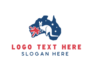 Outback - Wild Kangaroo Animal logo design