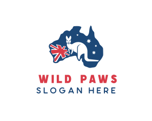 Wild Kangaroo Animal  logo design