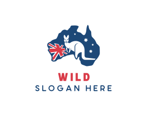 Wild Kangaroo Animal  logo design