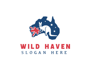 Wild Kangaroo Australia logo design