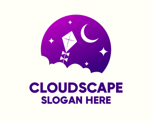 Cloudy - Purple Kite Sky logo design