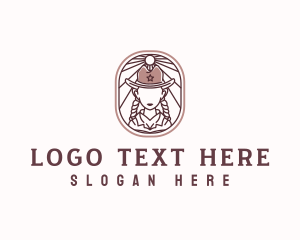 Western - Hat Cowgirl Rodeo logo design