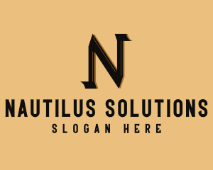 Brown Serif Letter N logo design