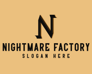 Brown Serif Letter N logo design