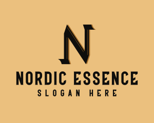 Brown Serif Letter N logo design