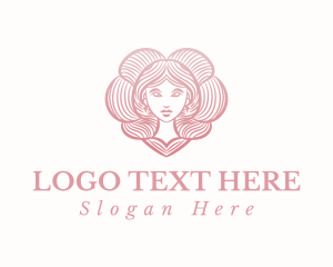 Fashion Design - Pink Beauty Goddess Hair logo design