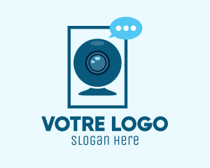 Blue - Video Camera Chatting logo design