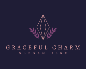 Dainty Leaf Diamond logo design