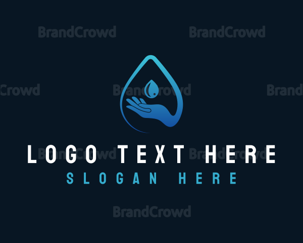 Water Hand Droplet Logo