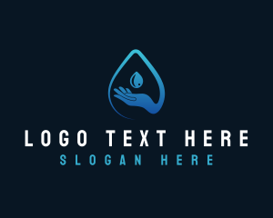 Hand Wash - Water Hand Droplet logo design