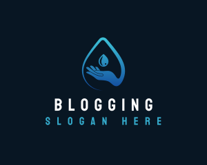 Drinking Water - Water Hand Droplet logo design