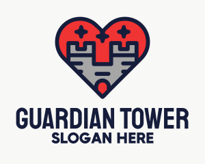 Heart Castle Tower logo design