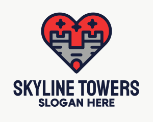 Heart Castle Tower logo design