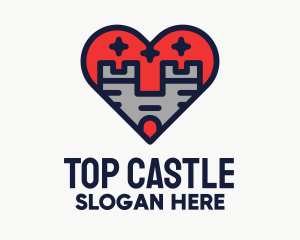Heart Castle Tower logo design