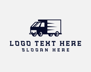 Truck - Closed Van Transport Courier logo design