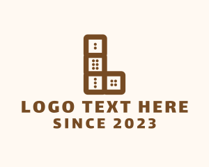 Orange Square - Letter L Dice Casino logo design