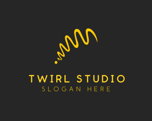 Twirl - Ball Bounce Scribble logo design