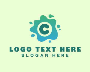 Water - Slime Letter C logo design